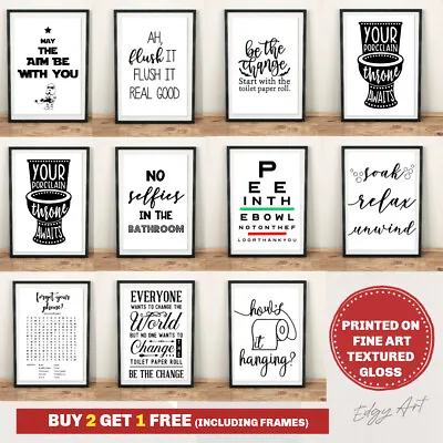 £17.99 • Buy Bathroom Prints Wall Art Poster Toilet Funny Home Picture FINE ART QUALITY PRINT