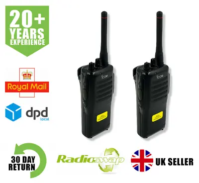 Icom Ic-f12 Vhf 5 Watt Business Walkie-talkie Two Way Radios X 2 • £99.95
