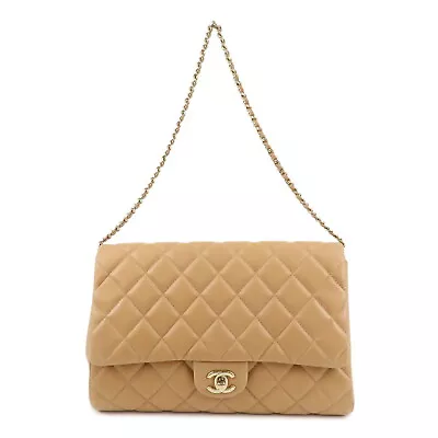 Authentic CHANEL Matelasse Lamb Skin SIngle Flap Shoulder Bag A58600 Used F/S • $4585