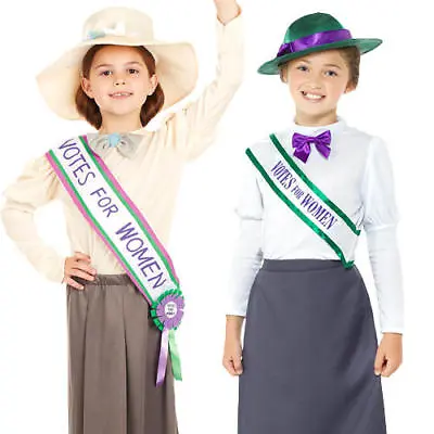 £11.99 • Buy Suffragette Girls Fancy Dress World Book Day Dickens Childrens Kids Costumes New