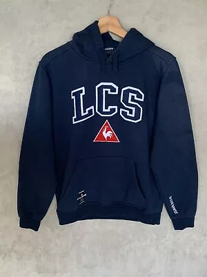 LE COQ SPORTIF MEN'S HOODIE SIZE XLB  S / M Navy Embroidered Big Logo • £15.88