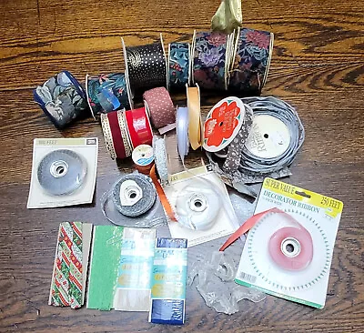 Vintage Mixed Lot Of Ribbon Scrap Booking Crafting Gifting • $6.99