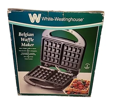 Vintage Belgian Waffle Maker Space-saving White-Westinghouse WWM2000 Black NOS! • $22.98