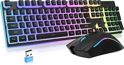 Wireless Gaming Keyboard Mouse Combo 4800DPI Pudding Key For PC MAC PS4 PS5 Xbox • $39.99