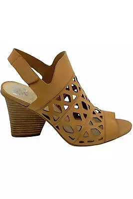 Vince Camuto Cutout Nubuck Heeled Sandals Deverly Sweet Cream • $34.99