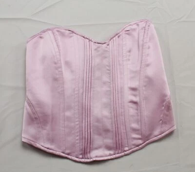 $30.86 • Buy Bershka Women's Square Neck Corset Satin Top AR8 Purple Lilac Medium NWT 