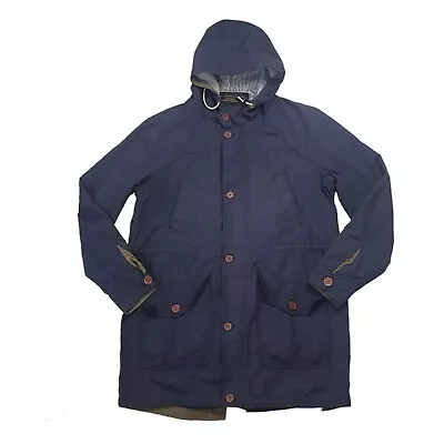 Merc London Parka Jacket Coat Size XL Blue Fush Tailed Mod Scooter Indie • £34.99