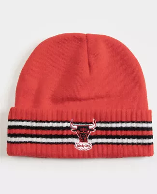 New Mitchell And Ness Chicago Bulls NBA Swingman Cuff Knit Beanie Hat Color Red • $29.90