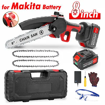 8 Inch Mini Cordless Chainsaw Electric One-Hand Saw Wood Cutter + 3.0Ah Battery • $59.99