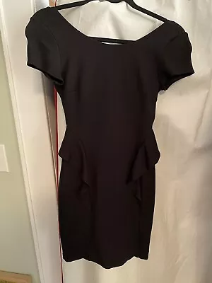 Zara Trafaluc Black Mini LBD Dress With Modified Peplum/Ruffle Short Sleeve Sz M • $15