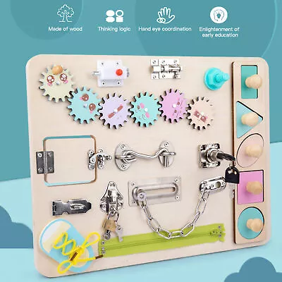 $50.21 • Buy Montessori Busy Board For Toddlers Wooden Sensory Preschool Educational Toys AUS