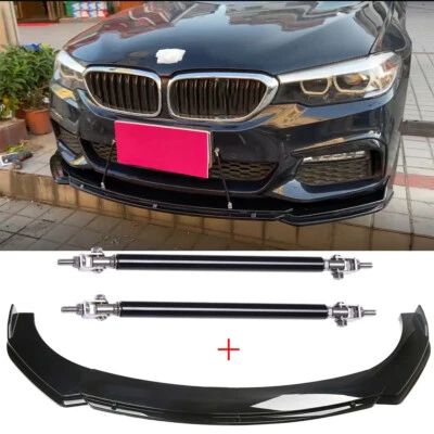 Front Bumper Lip Splitter Spoiler + Strut Rods For E46 E90 E91 E93 F30 F31 325i • $109.11