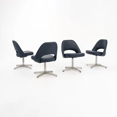 1971 Set Of 4 Eero Saarinen Knoll Armless Dining / Side Chairs W Edelman Leather • £4825.67