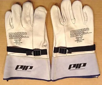 PIP High Voltage Leather Protector Gloves For Size 11 Electrical Rubber Gloves • $22