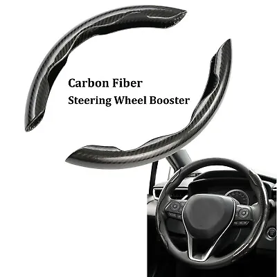 2x Carbon Fiber Car Steering Wheel Booster Cover Non-Slip Accessories Universal  • $15.26