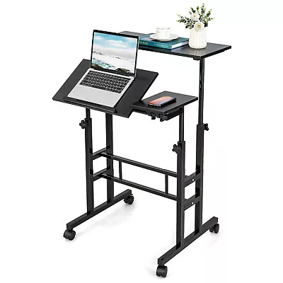 $78.90 • Buy Giantex Mobile Laptop Desk Portable Computer Table Adjustable Stand Desks Bed