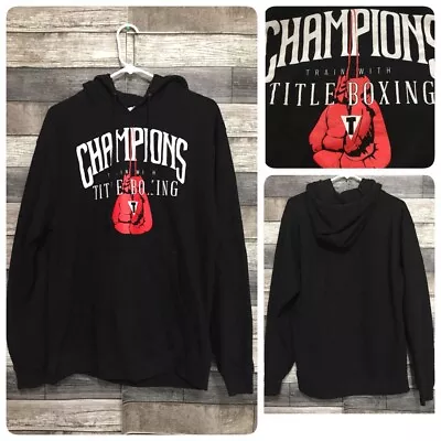 Title Boxing Champions Hoodie Men’s M Black Red Pullover Sweatshirt • $29.99