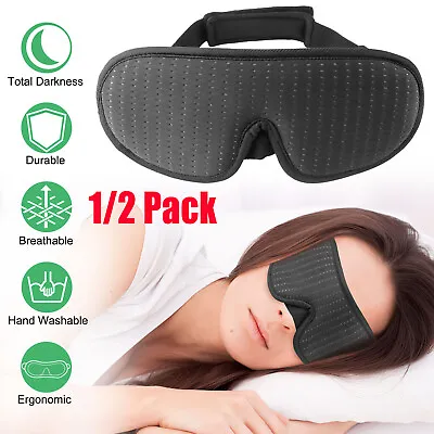 $8.59 • Buy 2xSleep Eye Mask For Men & Women 3D Contoured Cup Sleeping Mask Soft Breathable