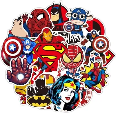 50PCS Superhero Stickers Cool Spider Hero Stickers For Laptops Phone Bike Skate • £2.99