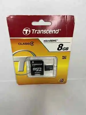 Transcend 8GB Class 4 MicroSDHC Memory Card & SD Adapter • $8.99