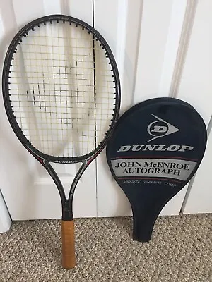 $39.95 • Buy Dunlop John McEnroe AUTOGRAPH  Midsize TENNIS Racket Grip 4 1/2 Collectors Item!