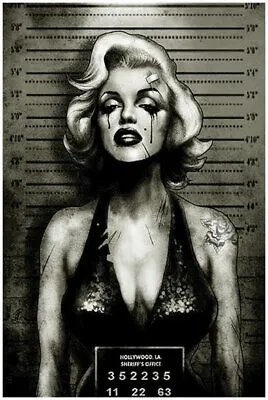 Marilyn Monroe Mugshot By Marcus Jones Screaming Demons Tattoo Fine Art Print • $25