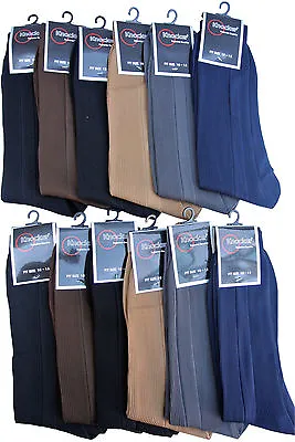 12 Pairs Lot Knocker Men's Ribbed Dress Socks Multi-color Size 10-13 • $9.99