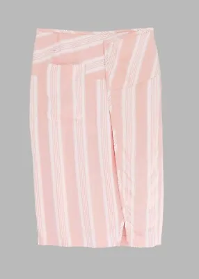 Acne Studios Karlotta Pink Striped Satin Skirt | EU 36 | UK 8 • $56