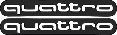 2 Quattro-Audi-Logo-Funny-Stickers-Decals- Car-Mirror-Window-26mm-180mm Each • £1.99