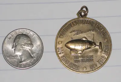 World Land Speed Records Craig Breedlove Brass Medallion Necklace Coin Jewelry • $17.99
