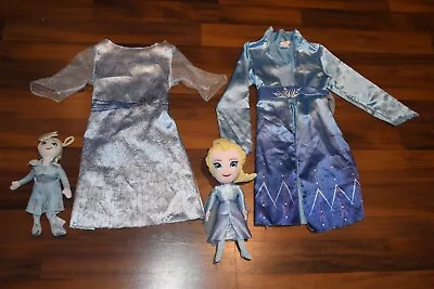 2 Elsa Dolls & Set Of 2 Costumes Disney Frozen Youth Girl Size 4-6X Dresses • $5.99