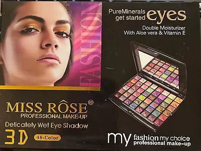 MISS ROSE PROFESSIONAL 3D 48 Color WET CREAMY PIGMENTED EYESHADOW~NEW IN BOX • $28