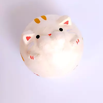 Japanese Roly-poly Cat Figurine Ornament Chigiri Washi Paper Doll Lucky Charm • £21.11