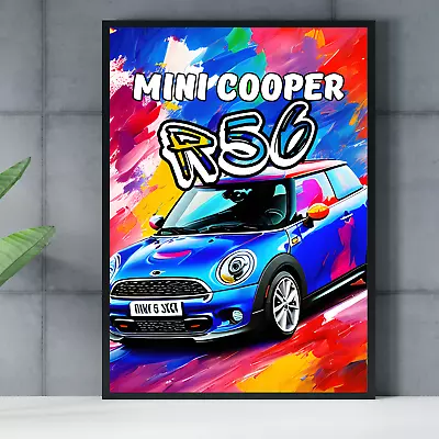 Mini Cooper R56 Large Poster Wall Art Print Deco Home British UK - A3 A4 • £14.99