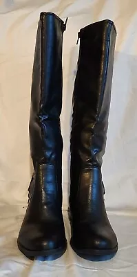 Womens Arizona Black Biker Riding Tall Boots Size 7.5M • $24.97