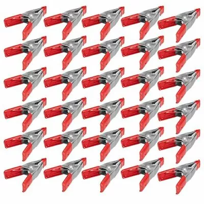 30x 2 Inch Mini Metal Spring Clamps W/ Red Rubber Tips Tool LOT Of 30 Pcs Pack • $12.79