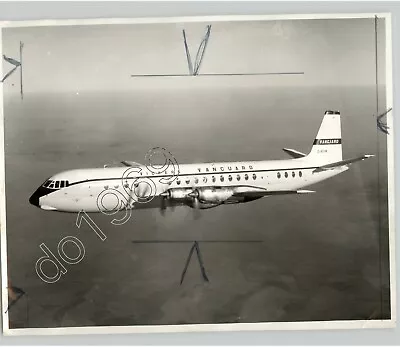 Side View British Aircraft VICKERS VANGUARD Mid Flight AVIATION 1959 Press Photo • $55