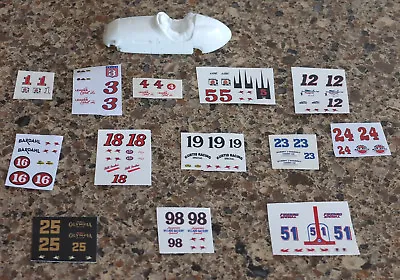 1/32 Strombecker Slot Car MIDGET Waterslide Decals -12 Different Ones To Chose • $2.95