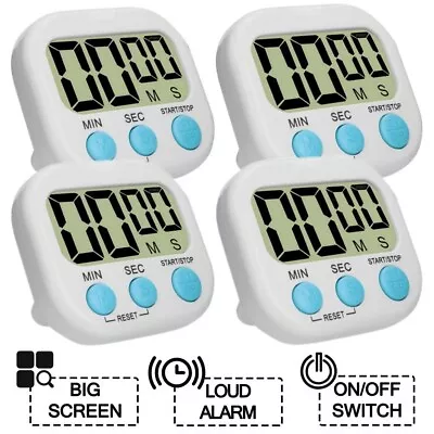 4X Kitchen Timer Magnetic LCD Digital Countdown Stopwatch With Stand Alarm Clock • $12.69