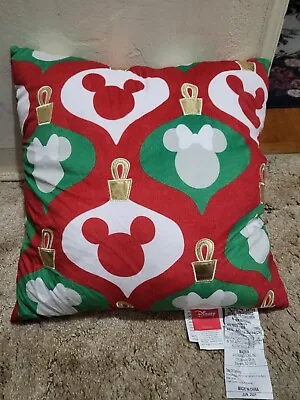 Disney Character Mickey And Minnie Mouse Christmas Xmas Red Pillow 2021 • $30