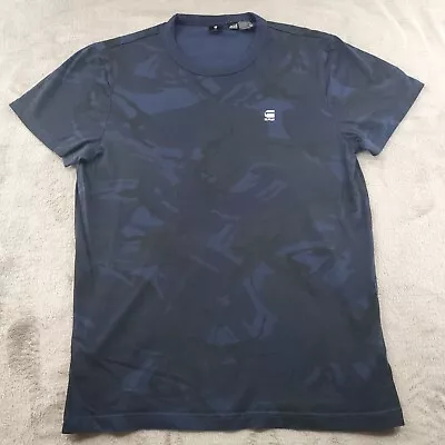 G Star Raw Shirt Mens Medium Blue Camo Crewneck Cotton Short Sleeve Tee Shirt • $19.97