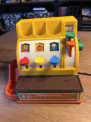 VINTAGE 1974 Fisher Price CASH REGISTER #926 With 2 Coins Works As Should • $21.95