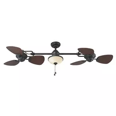 Twin Breeze Ii 74-in Oil-rubbed Bronze Outdoor Downrod Ceiling Fan • $267.59