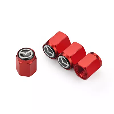 4x Red Mazda Wheel Tire Air Valve Stem Cap For Mazda 3 6 Mazdaspeed CX-5 MX-5 • $10.44