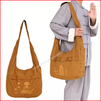 Embroidery Shaolin Zen Monk Buddhist Meditation Lay Kung Fu Temple Bags Canvas  • $14.25