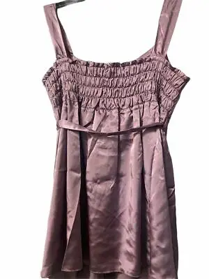 Que Sera Maternity Ladies Silk Cocktail Fancy Party Dress Purple Size 12 EU 40 • £15.99