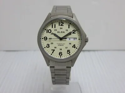 [Used] SEIKO ALBA Quartz Titanium Men's Watch AQPJ401 Moving From Japan • $150