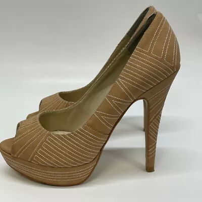 Marco Santi Size 9.5 Tan Women's Embroidered High Heel Shoes • $21.95