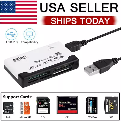 All In One USB 2.0 Memory Card Reader Adapter Support TF CF SD Mini SD MMC MS XD • $7.10