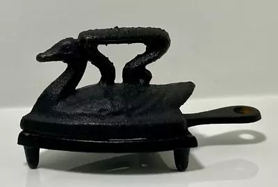 Vintage Swan Mini Sad Iron With Trivet Miniature Sample Size Toy Size • $24.99